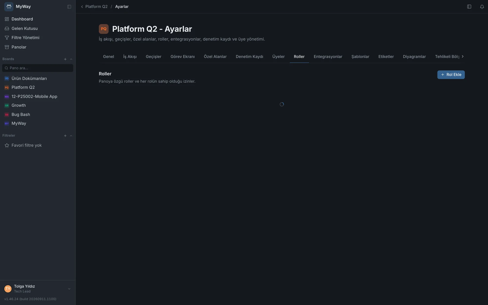 Pano izin ayarları